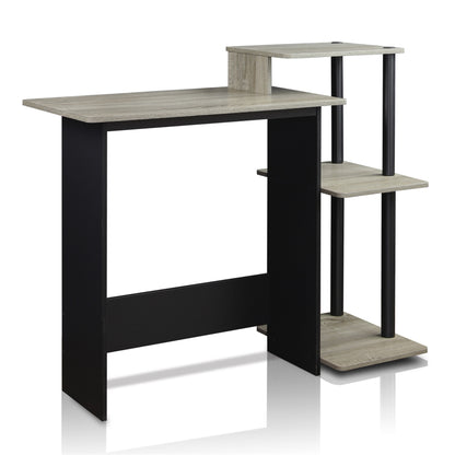 Efficient Home Laptop Notebook Computer Desk, Oak Grey/Black