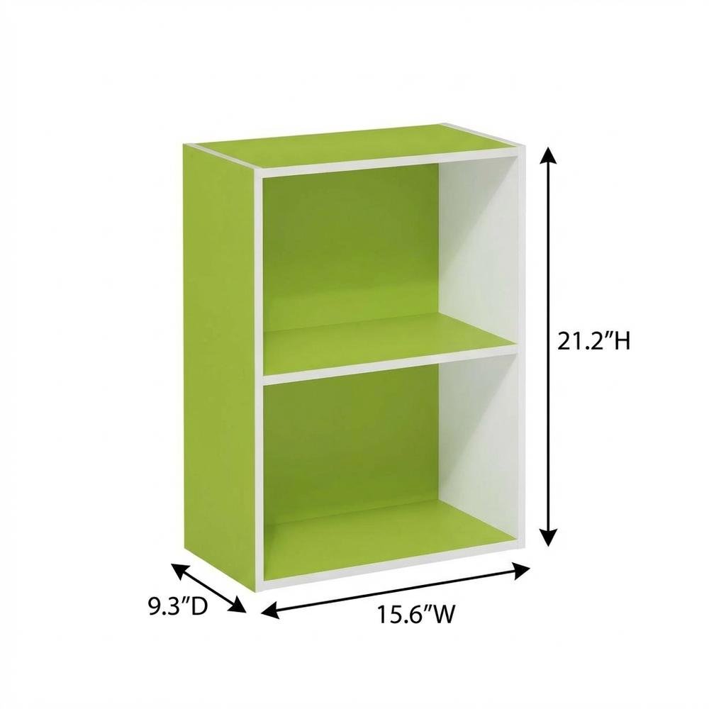 2-Tier Open Shelf Bookcase with Engineered Wood Construction