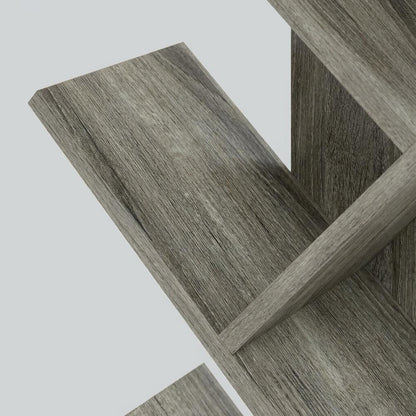 Engineered Wood 9-Tier Bookcase with French Oak Finish for Living Room Storage