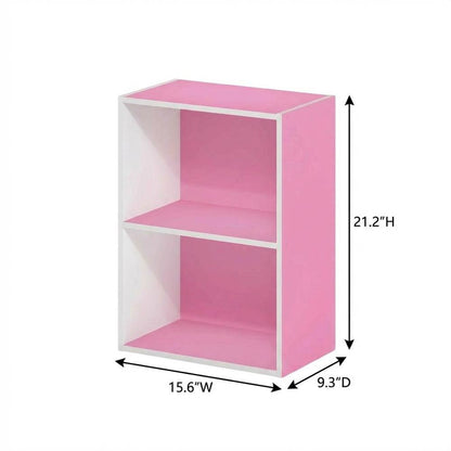 2-Tier Open Shelf Bookcase with Engineered Wood Construction