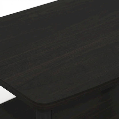 Espresso/Black Turn-N-Tube 2-Tier Elevated TV Stand with No Tools Assembly
