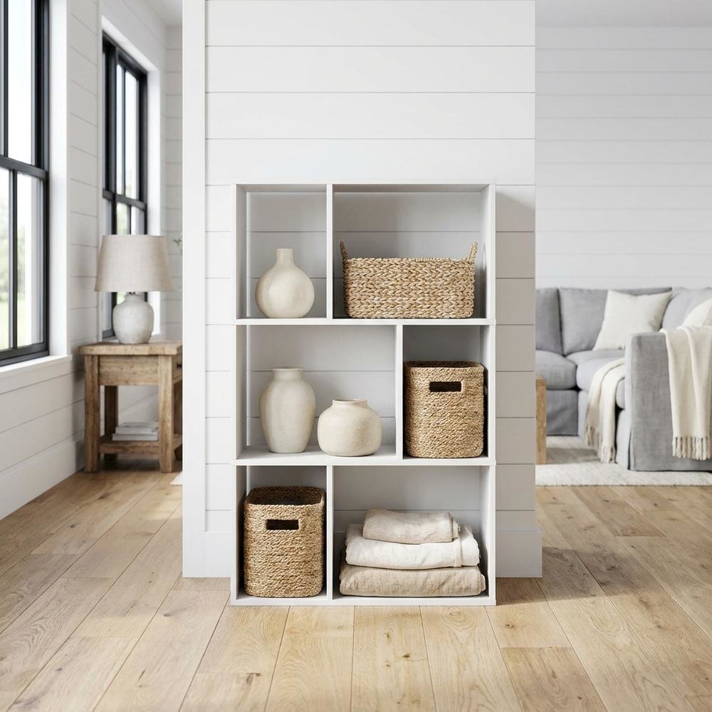 Engineered Wood Bookcase with Open Shelves for Home Storage