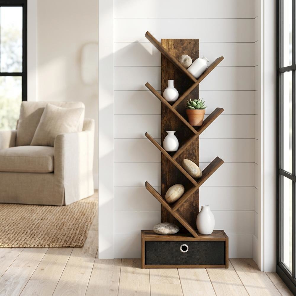 Engineered Wood bookcase with spacious shelves and sturdy construction