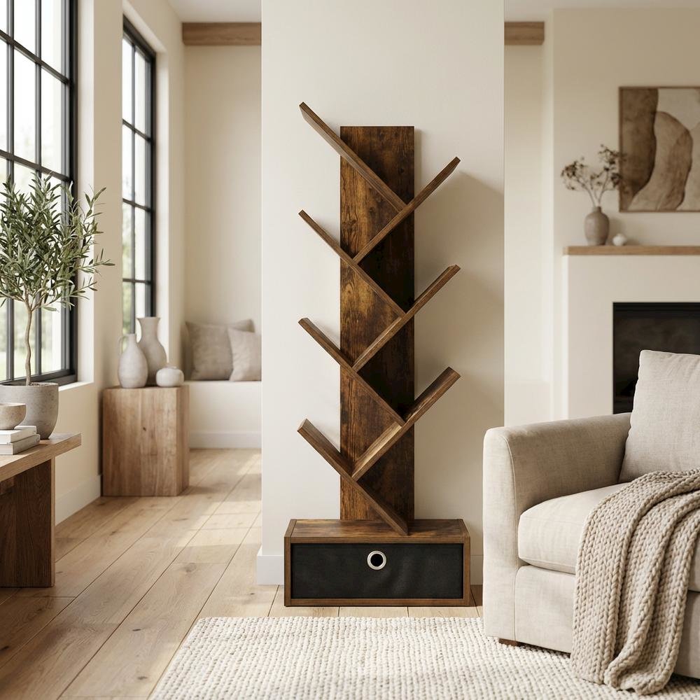 Engineered Wood bookcase with spacious shelves and sturdy construction