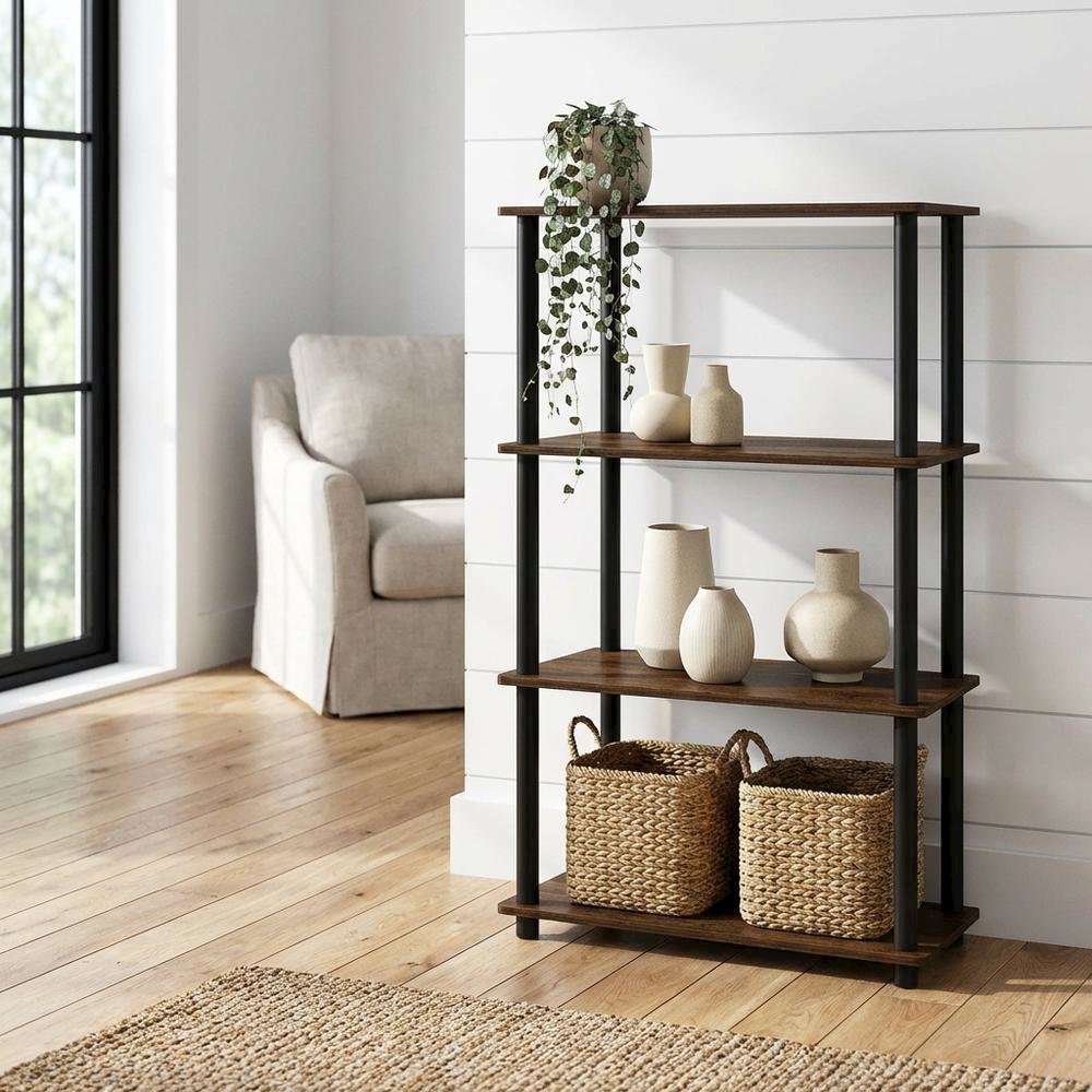 Engineered Wood bookcase with versatile storage for home or office use