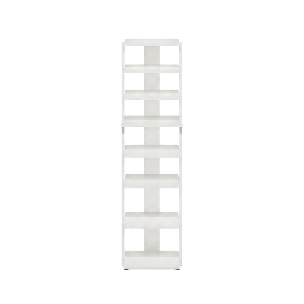 White 8-Tier Vertical Shoe Tower, Free Standing Space Saving Closet Organizer
