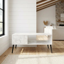 Marble TV stand for 40-inch screens with Engineered Wood legs