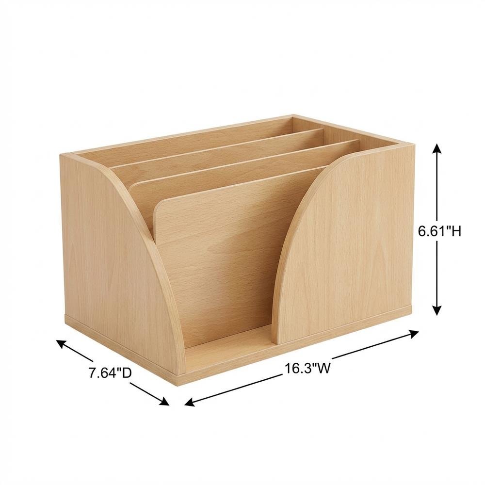 Engineered Wood Desktop Bookshelf Storage Organizer in Brown