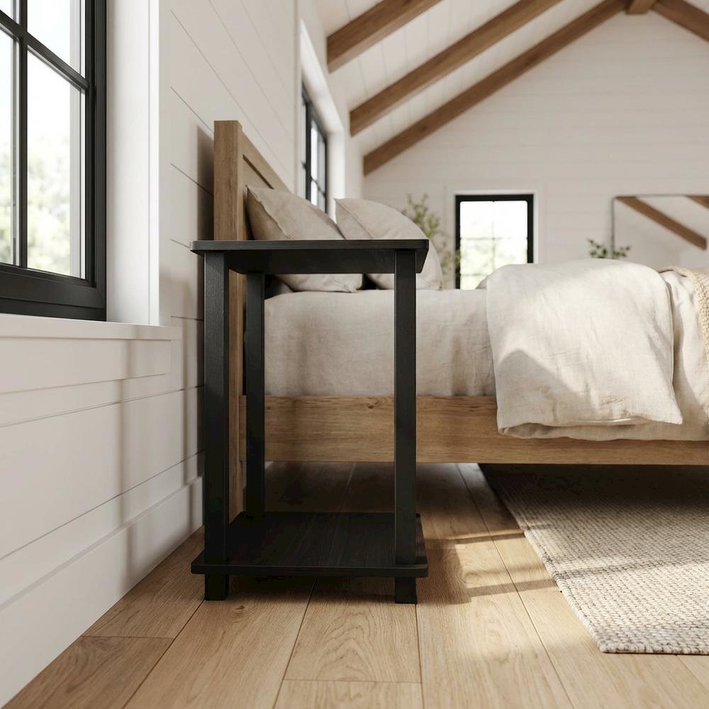 Engineered Wood Nightstand with Compact Design and Modern Look