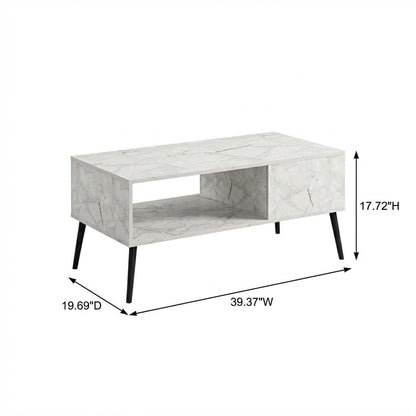 Marble TV stand for 40-inch screens with Engineered Wood legs