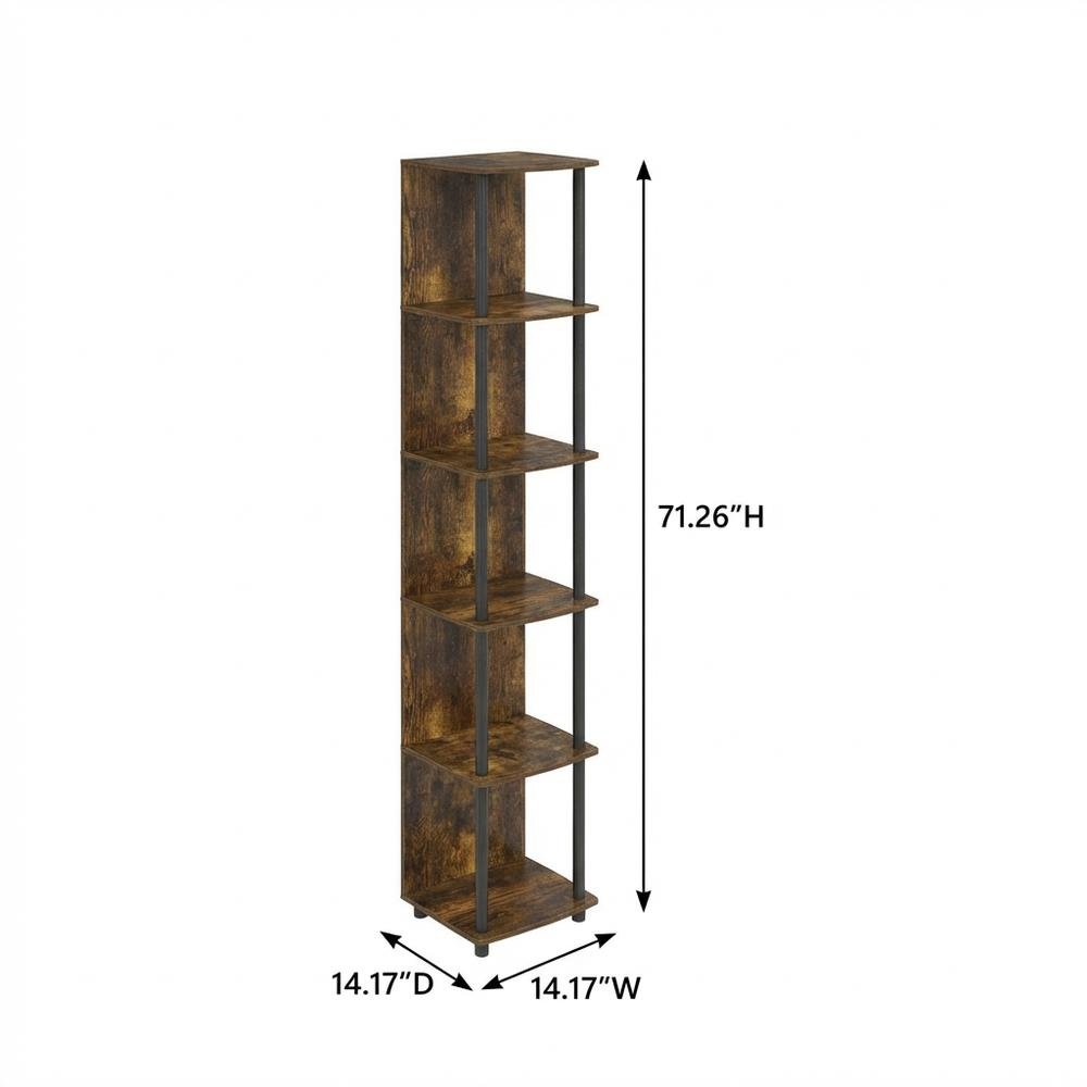 Engineered Wood Bookcase with Open Shelves and Sturdy Construction