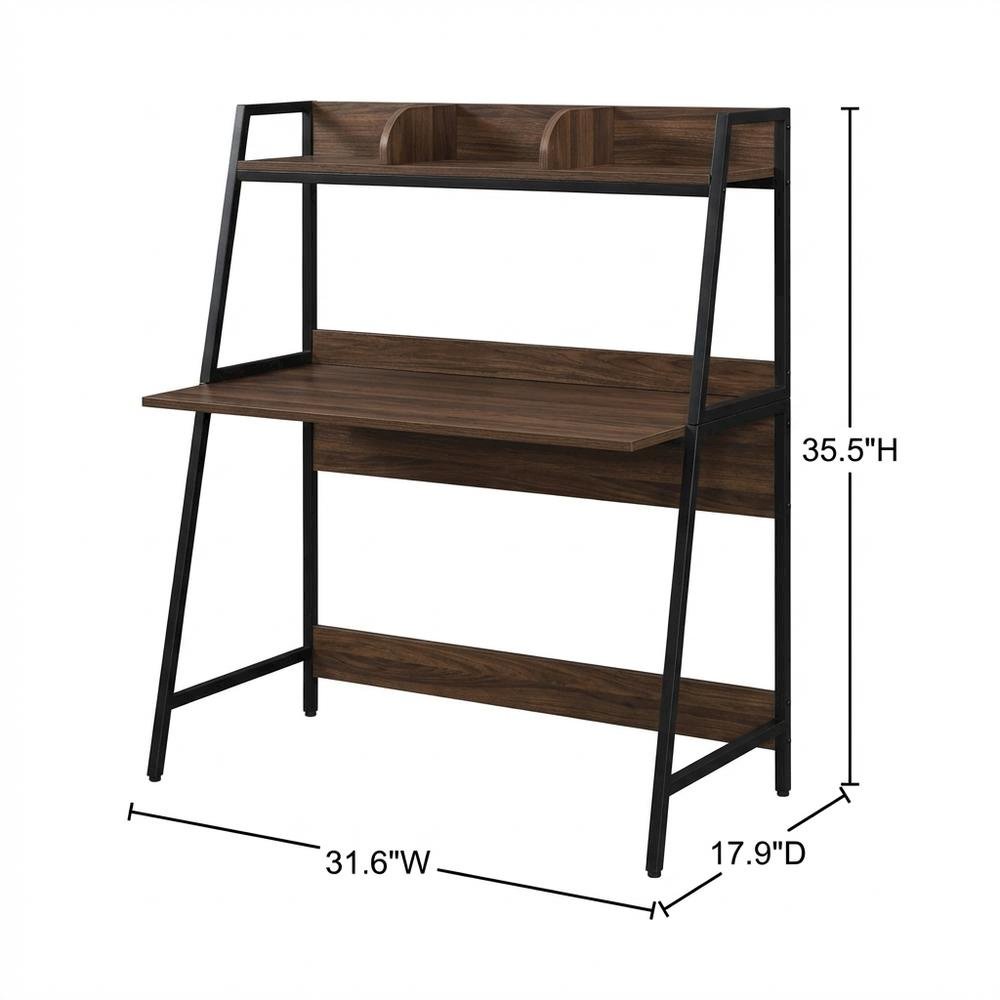 Columbia Walnut A Frame Computer Desk with Modern Style and Stable Frame
