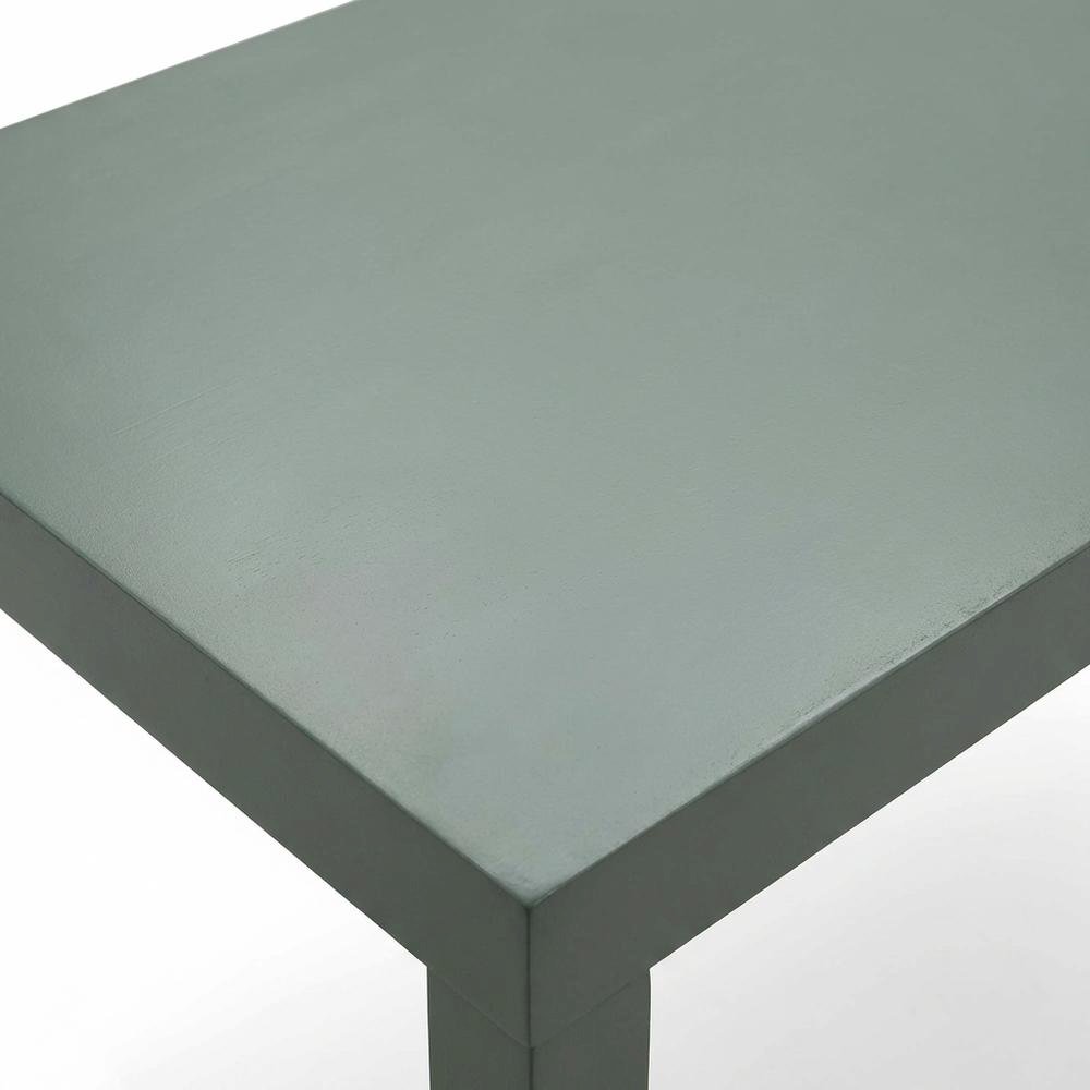 Rectangular Sage Green Coffee Table with Thick Tabletop, Modern Style