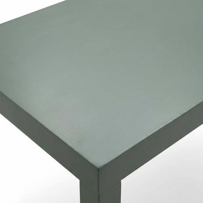 Rectangular Sage Green Coffee Table with Thick Tabletop, Modern Style