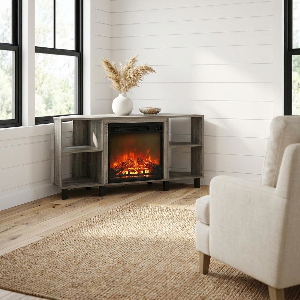 Engineered Wood TV stand with metal legs