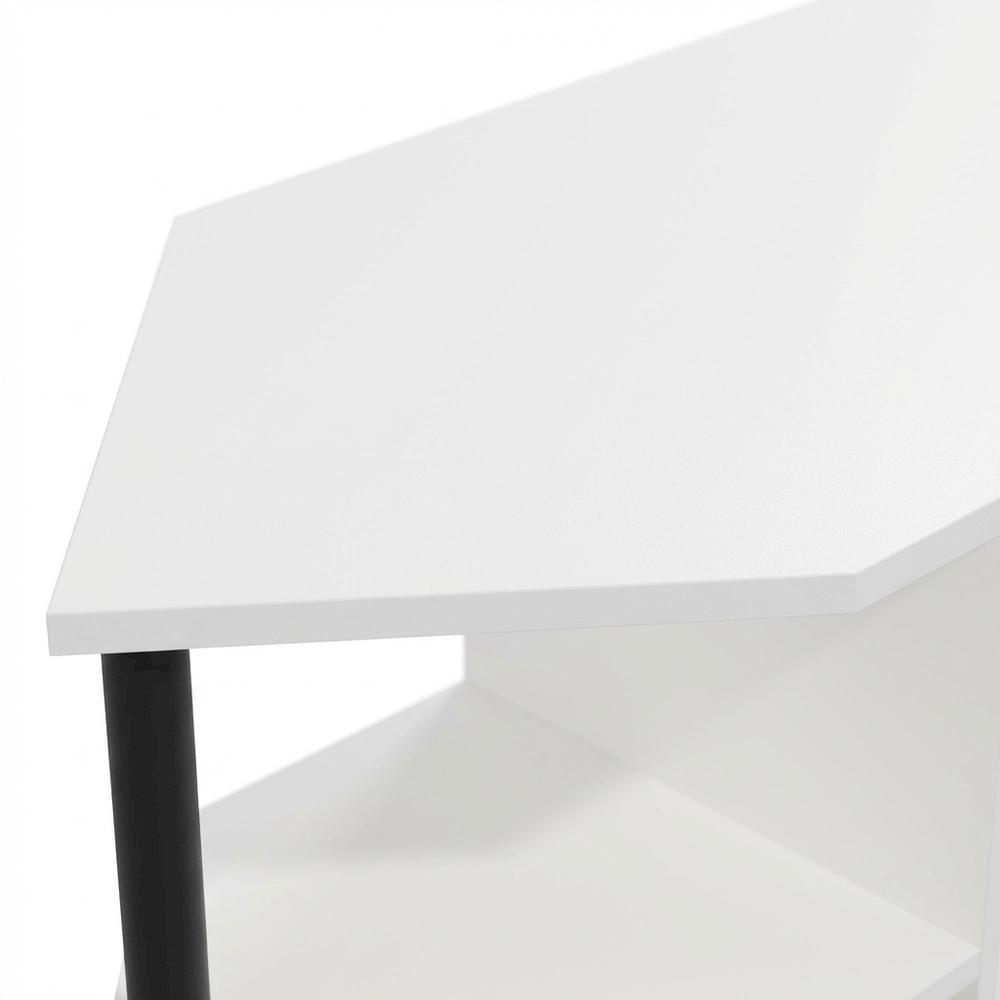 Open storage corner fireplace TV stand, 55-inch screens, Engineered Wood