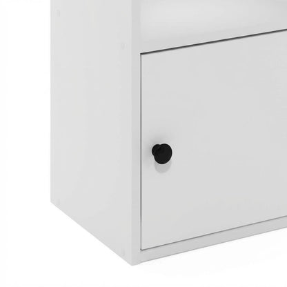 3-Tier Bookcase with Lockable Storage Door and Open Shelves