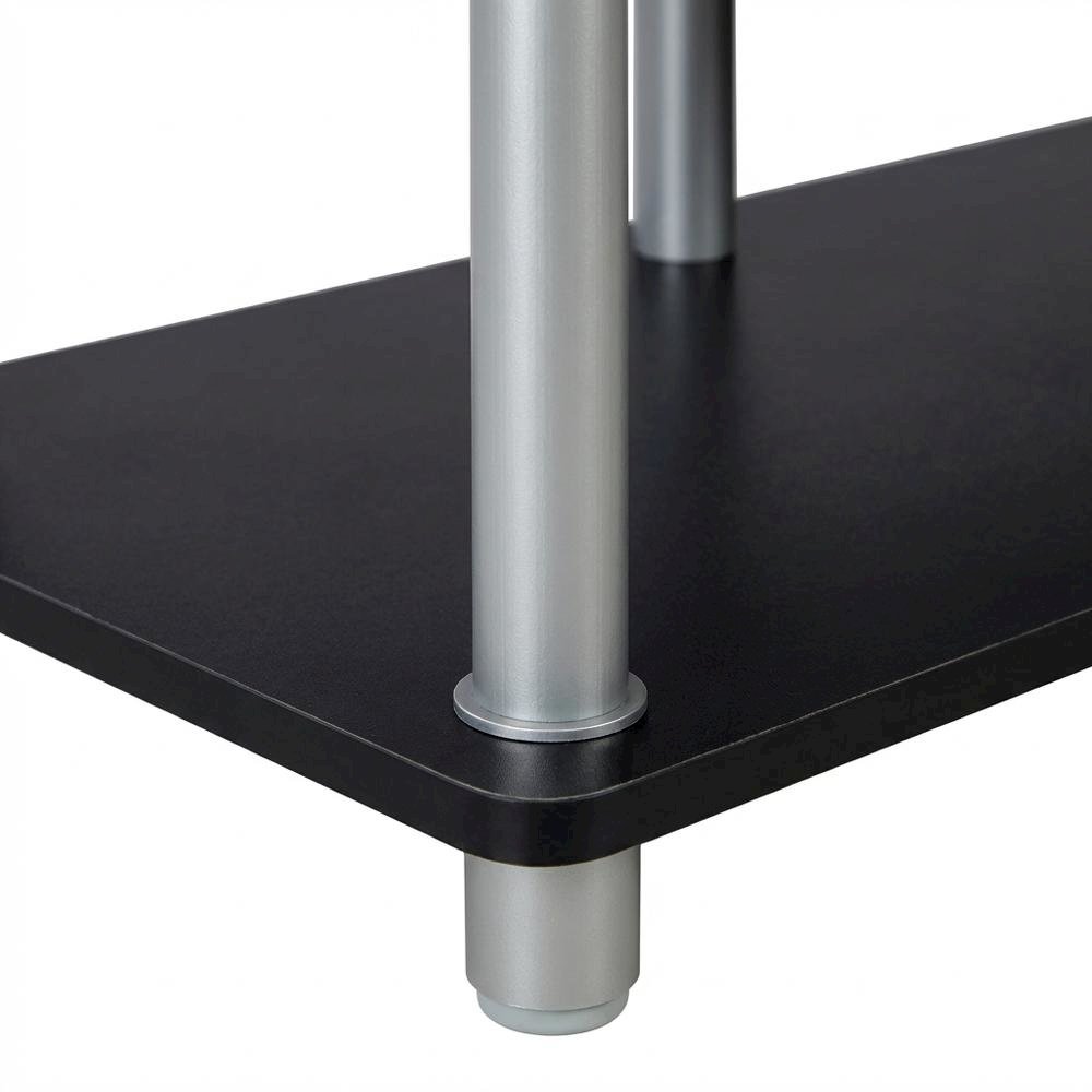 Black/Grey no tools entertainment center with modern design, sturdy construction
