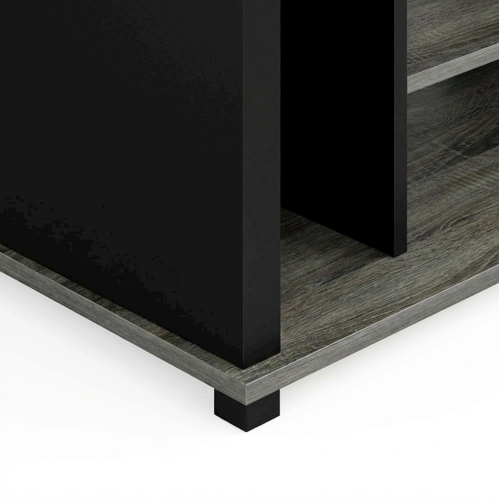 Engineered Wood Entertainment Center with Storage Bins in French Oak