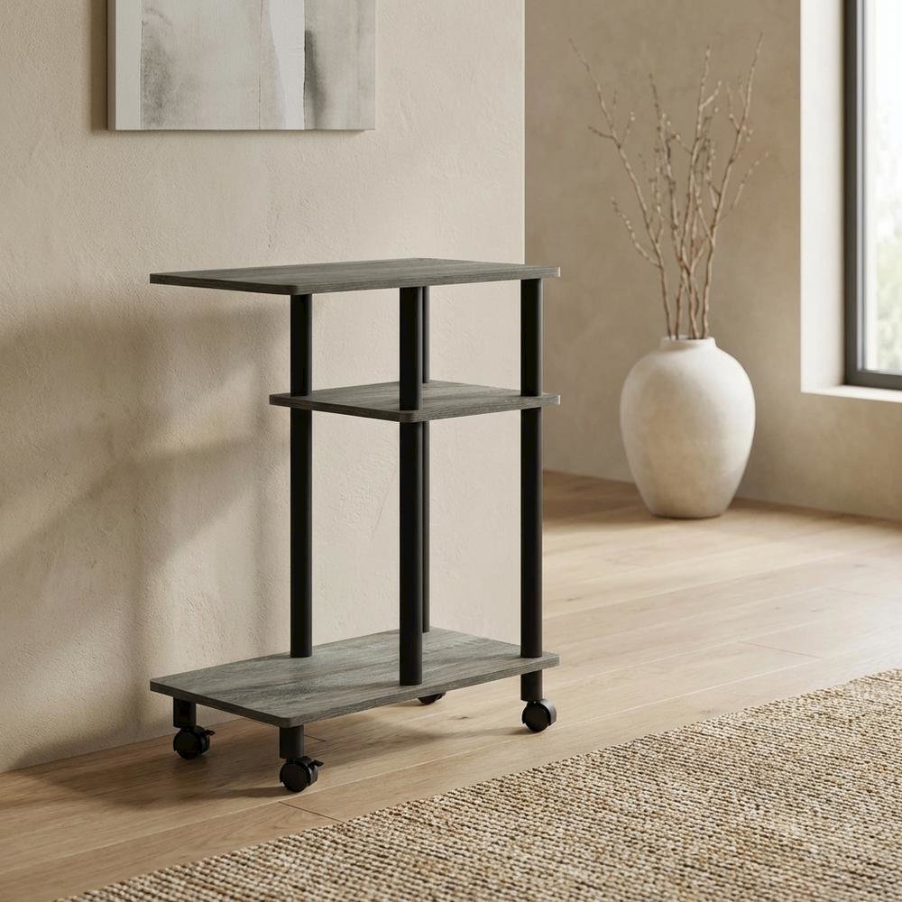 U-Shape Sofa Side Table, Rolling Casters