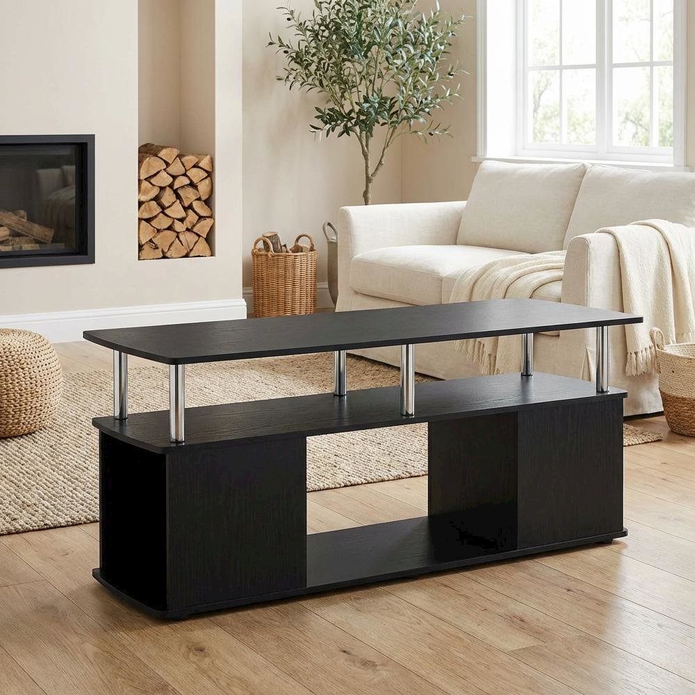 Americano Coffee Table with Stainless Steel Tubes and Utility Design