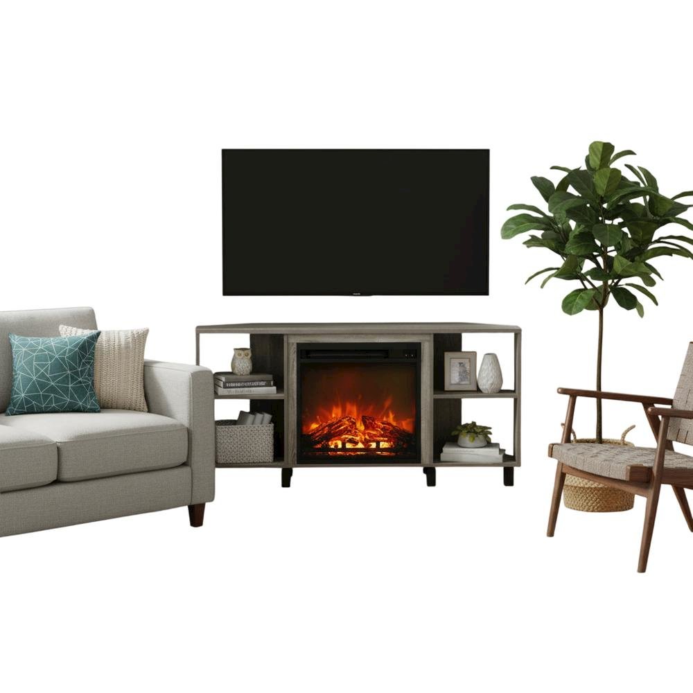Engineered Wood TV stand with metal legs