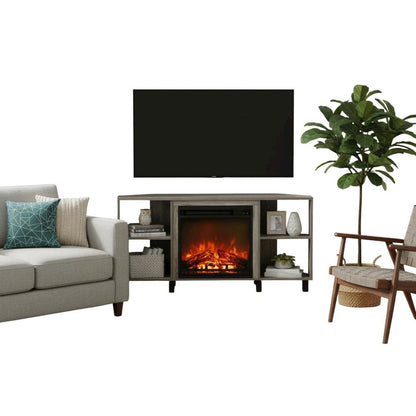 Engineered Wood TV stand with metal legs