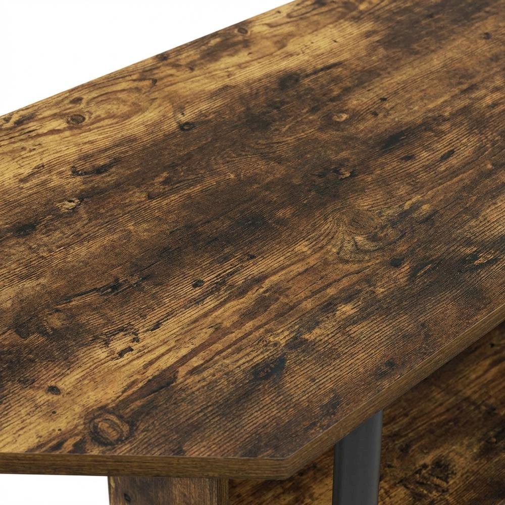 Engineered Wood TV Stand, Plastic Poles, Up to 43-Inch Screen in Amber Pine