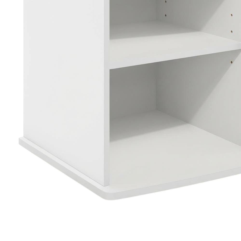 Open shelving, fireplace entertainment center, 55-inch TVs, rubberwood