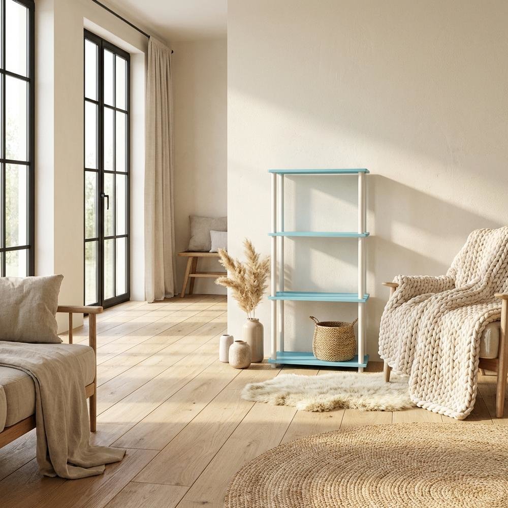 Engineered Wood Bookcase with Open Shelves and Durable Construction