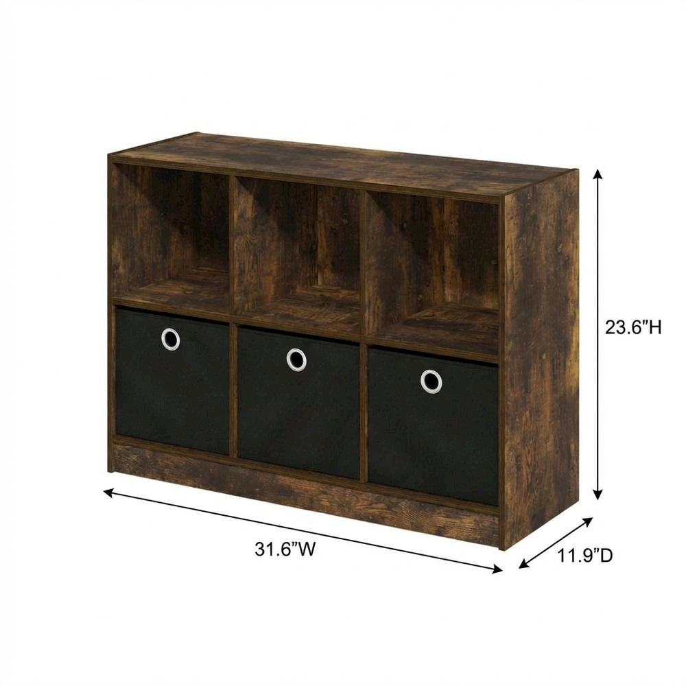 Engineered Wood Bookcase with Open Shelving for Home or Office Storage