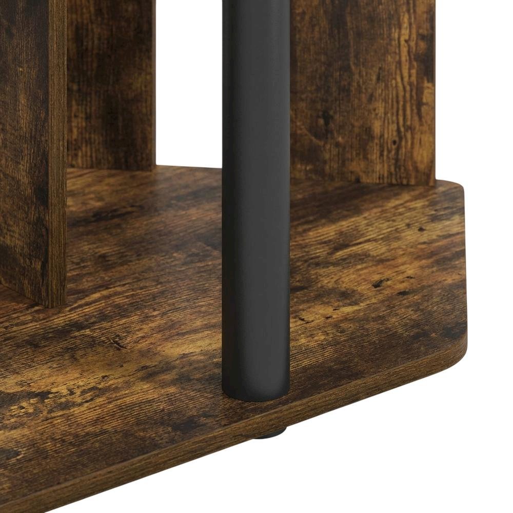 Engineered Wood TV Stand, Plastic Poles, Up to 43-Inch Screen in Amber Pine