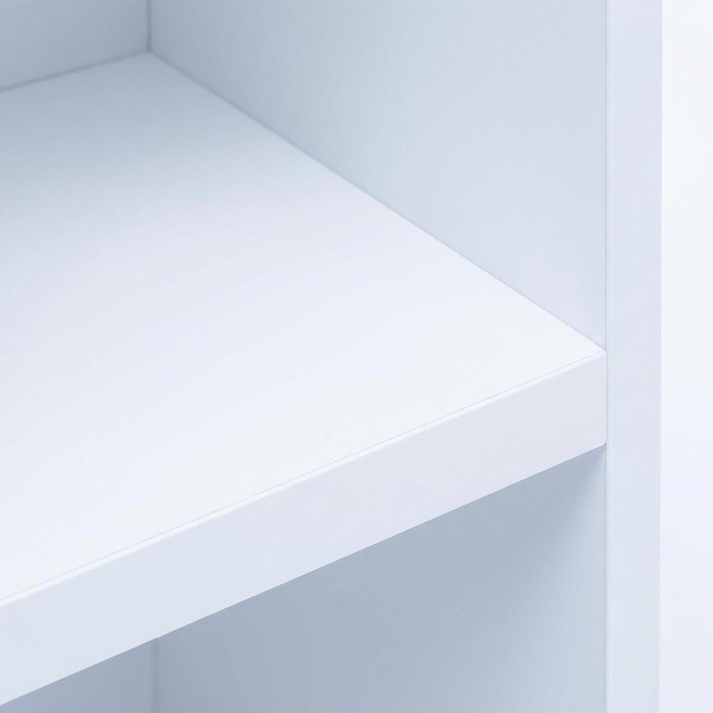 Engineered Wood white bookcase with compact design for versatile storage