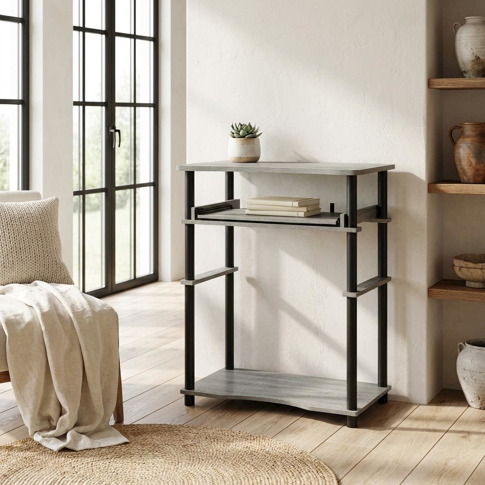 Computer Desk with French Oak Grey/Black Finish for Home Office