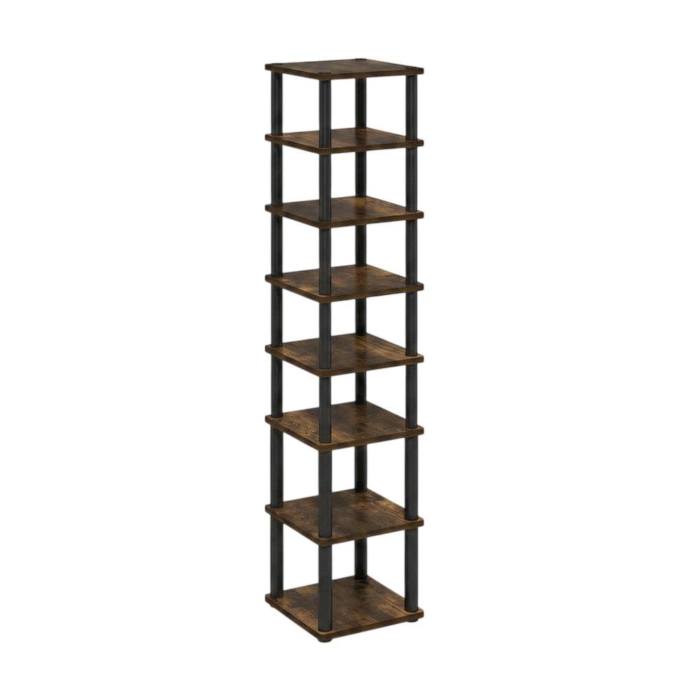 Gold 8-Tier Vertical Shoe Tower, Free Standing Space Saving Closet Organizer