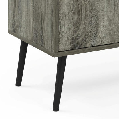 Mid Century Style TV Stand, Engineered Wood Legs, French Oak Grey Finish