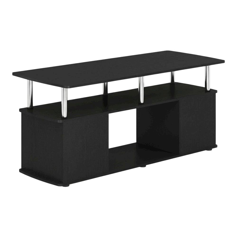 Dark Americano TV Stand for TVs up to 50 Inches with Open Shelves, Storage
