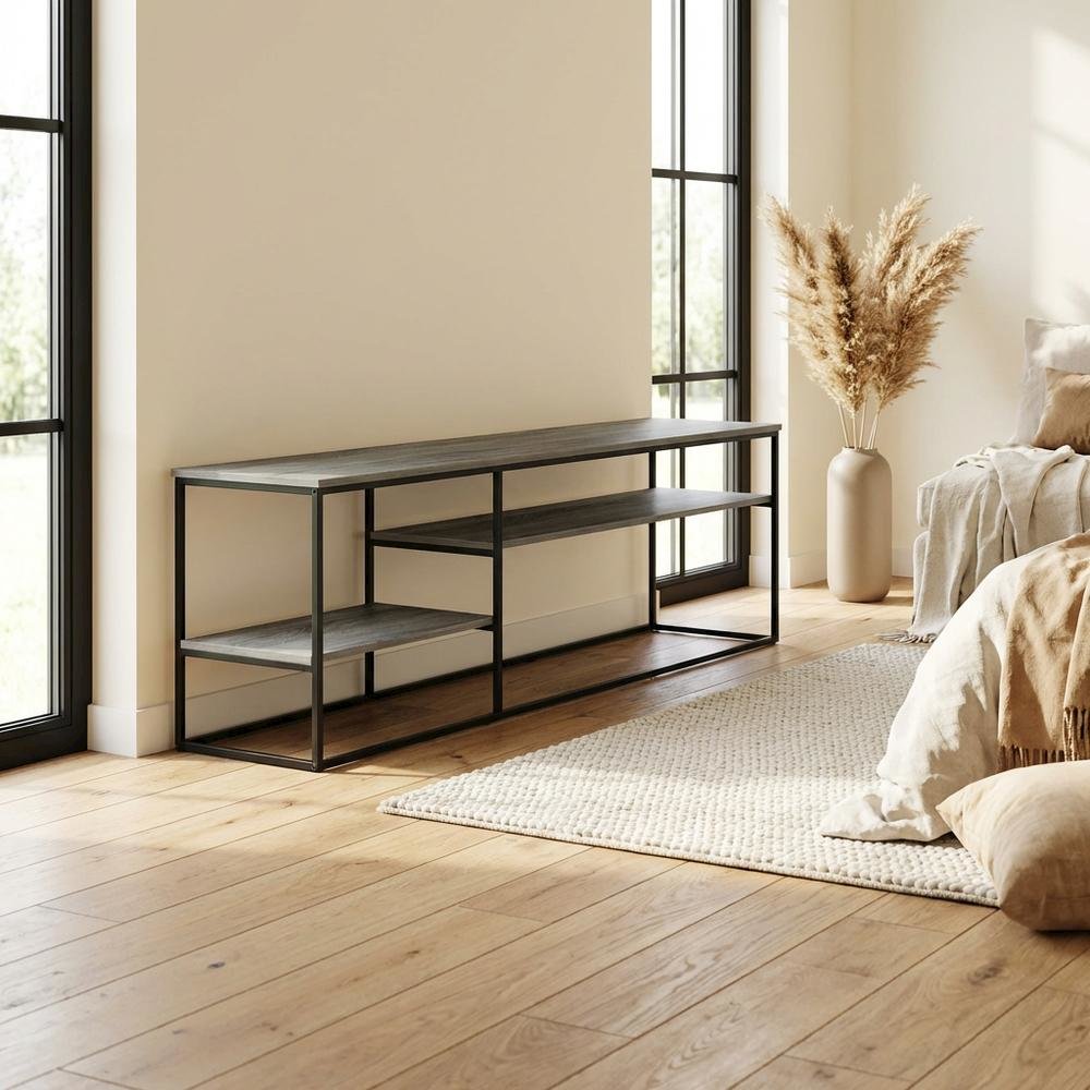 Engineered Wood TV Stand for Up to 78-Inch Screens with Storage Space