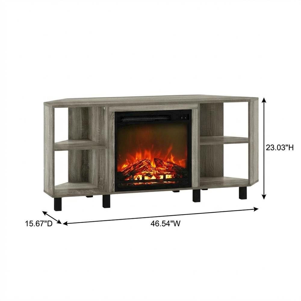 Engineered Wood TV stand with metal legs