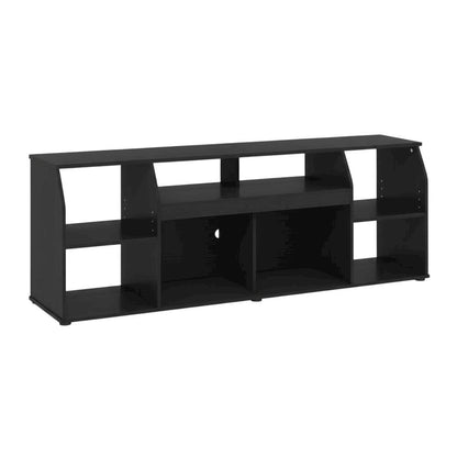 Large Engineered Wood media console with LED lighting for TV up to 65 inches
