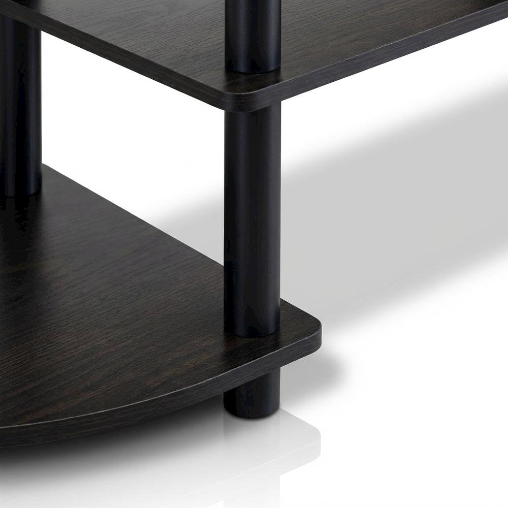 Wide TV Entertainment Center in Espresso/Black, Durable Composite Wood