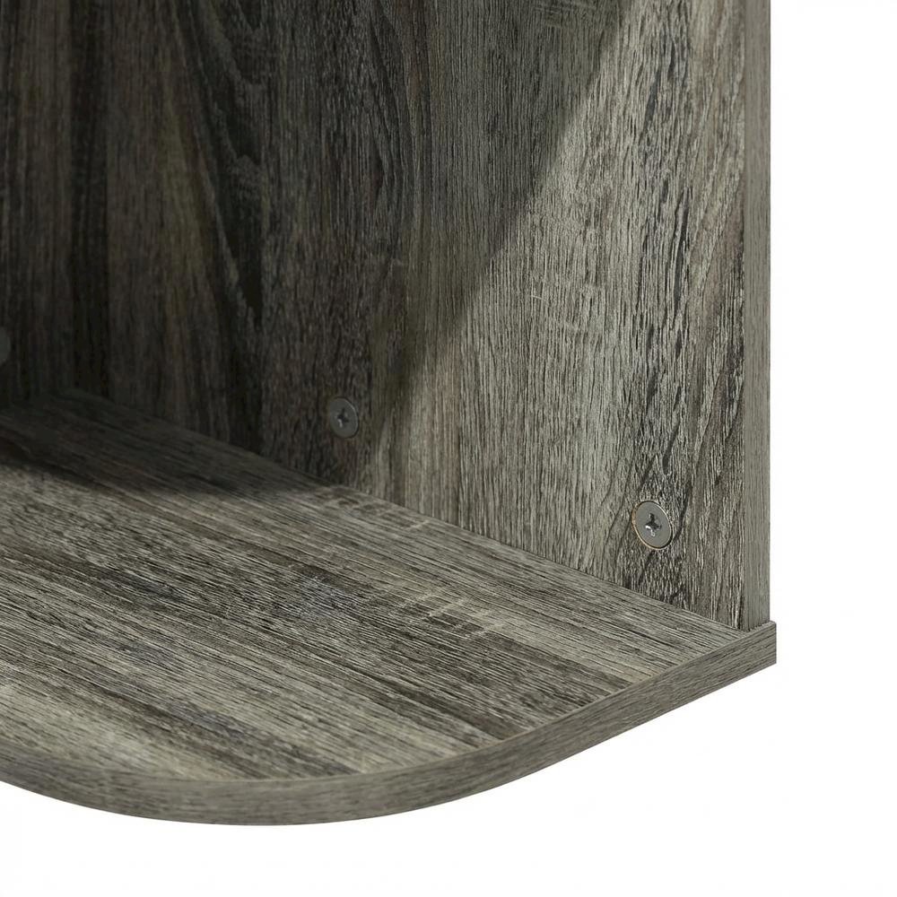 3-Tier Corner Open Shelf Bookcase in French Oak Engineered Wood