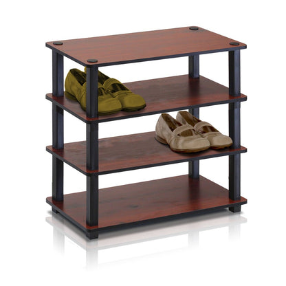 Turn-S-Tube 4-Tier Shoe Rack, Dark Cherry/Black