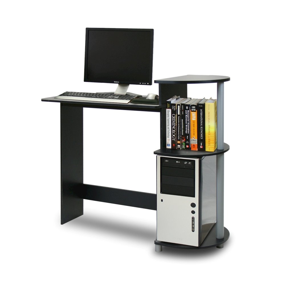 Compact Computer Desk, Black/Grey