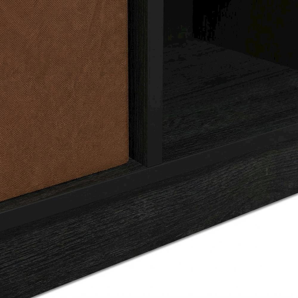 3x2 Engineered Wood Bookcase with Bins in Medium Brown for Organized Storage