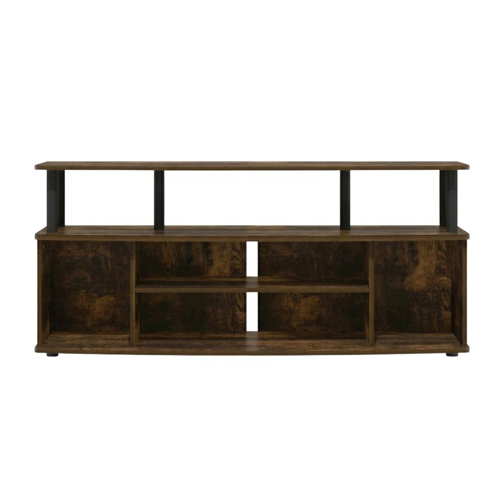 Large entertainment center for up to 55-inch TV in Amber Pine and Black finish