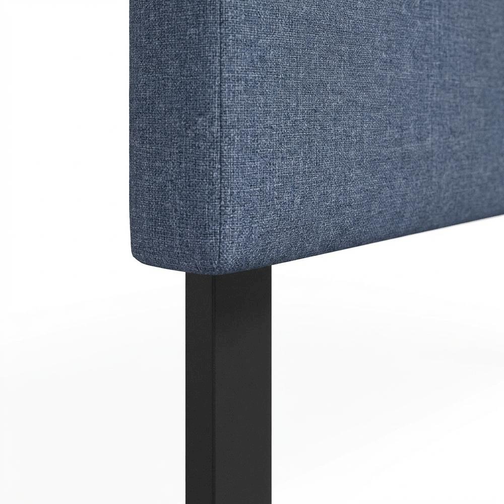 Blue Denim Upholstered King Headboard with Soft Fabric and Sturdy Frame