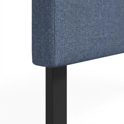Blue Denim Upholstered King Headboard with Soft Fabric and Sturdy Frame