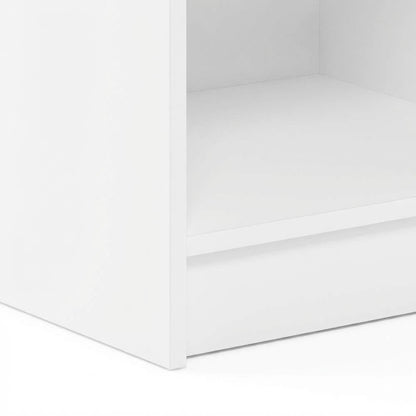 White Nightstand with Handle and Spacious Drawer for Bedroom Storage