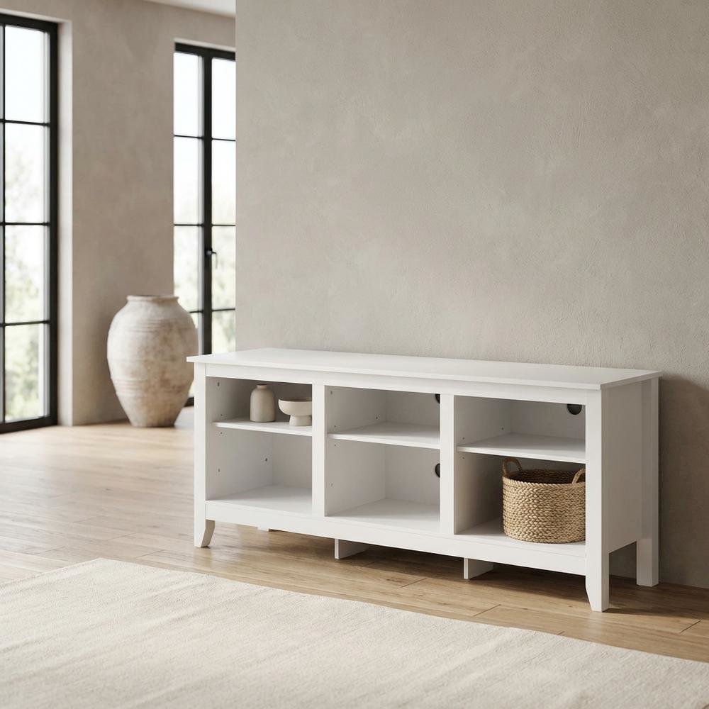 Engineered Wood TV Stand, Up to 65 Inch Entertainment Center, Spacious Storage